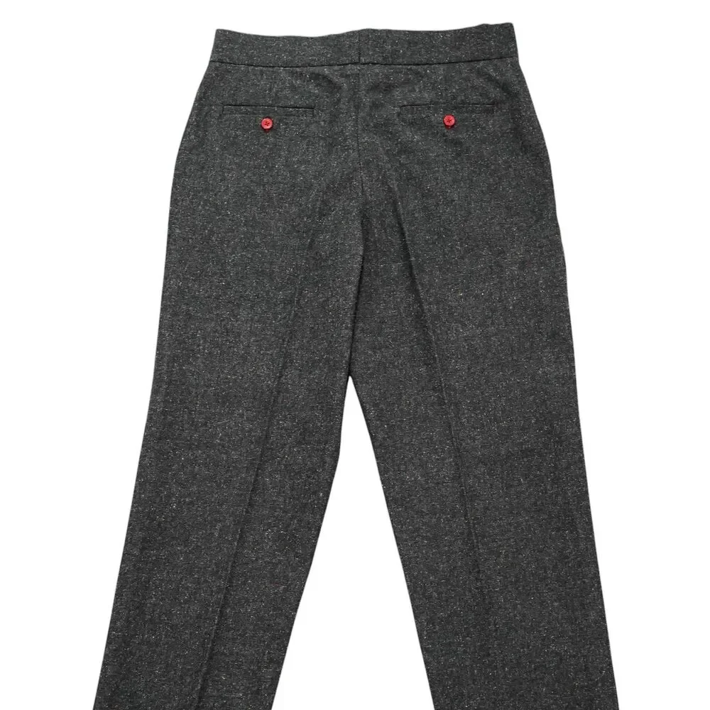 Mens 32 Gurkha Pants Charcoal Donegal Speckled Cotton High Waist Flat Front